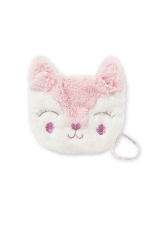 Sac renard blanc et rose en fausse fourrure enfant fille KYABOBAG / 20WI01N1BES001